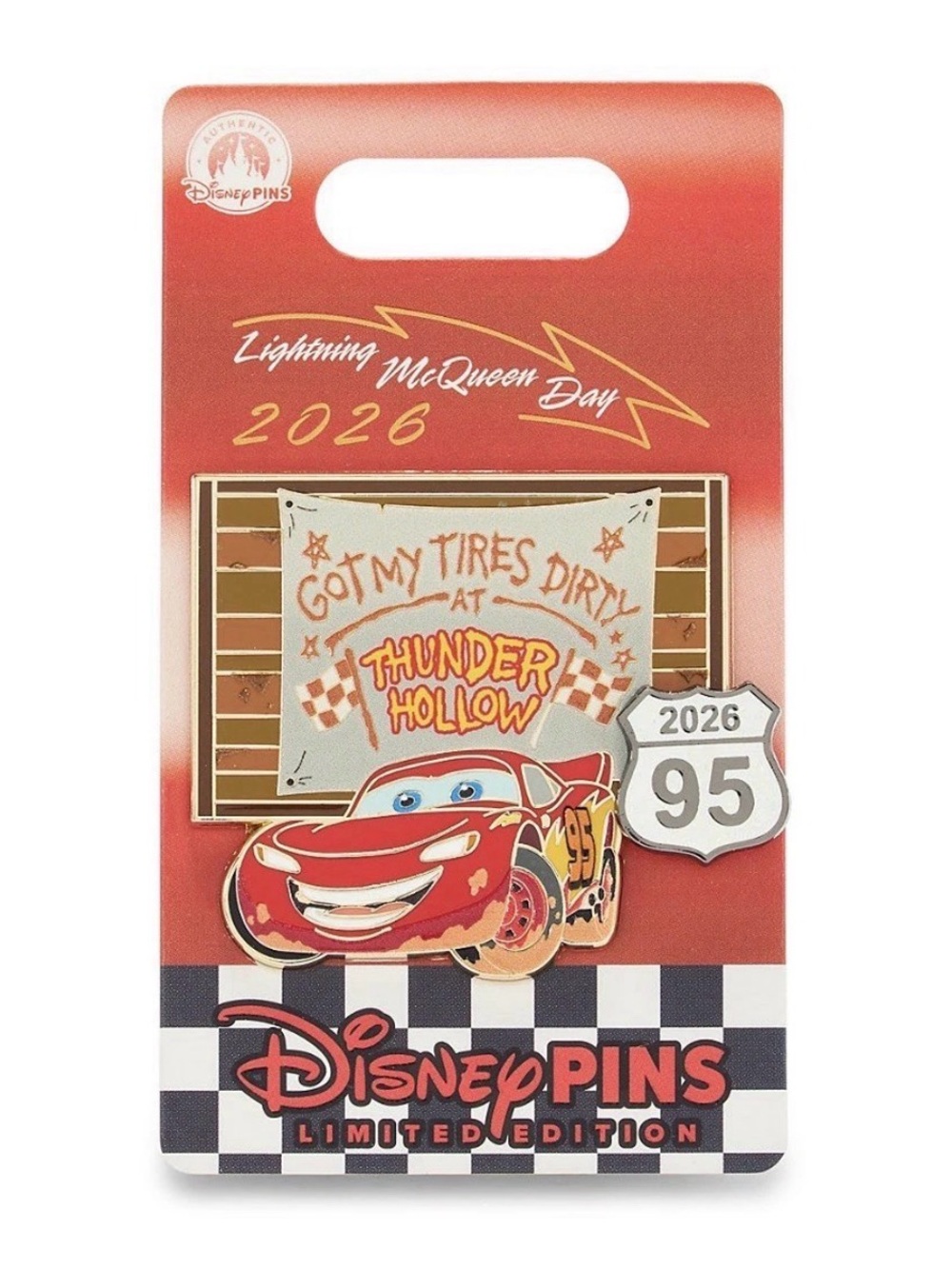 Disney Lightning McQueen Day 9-5 2026 Thunder Hollow Limited Edition 2026 Pin